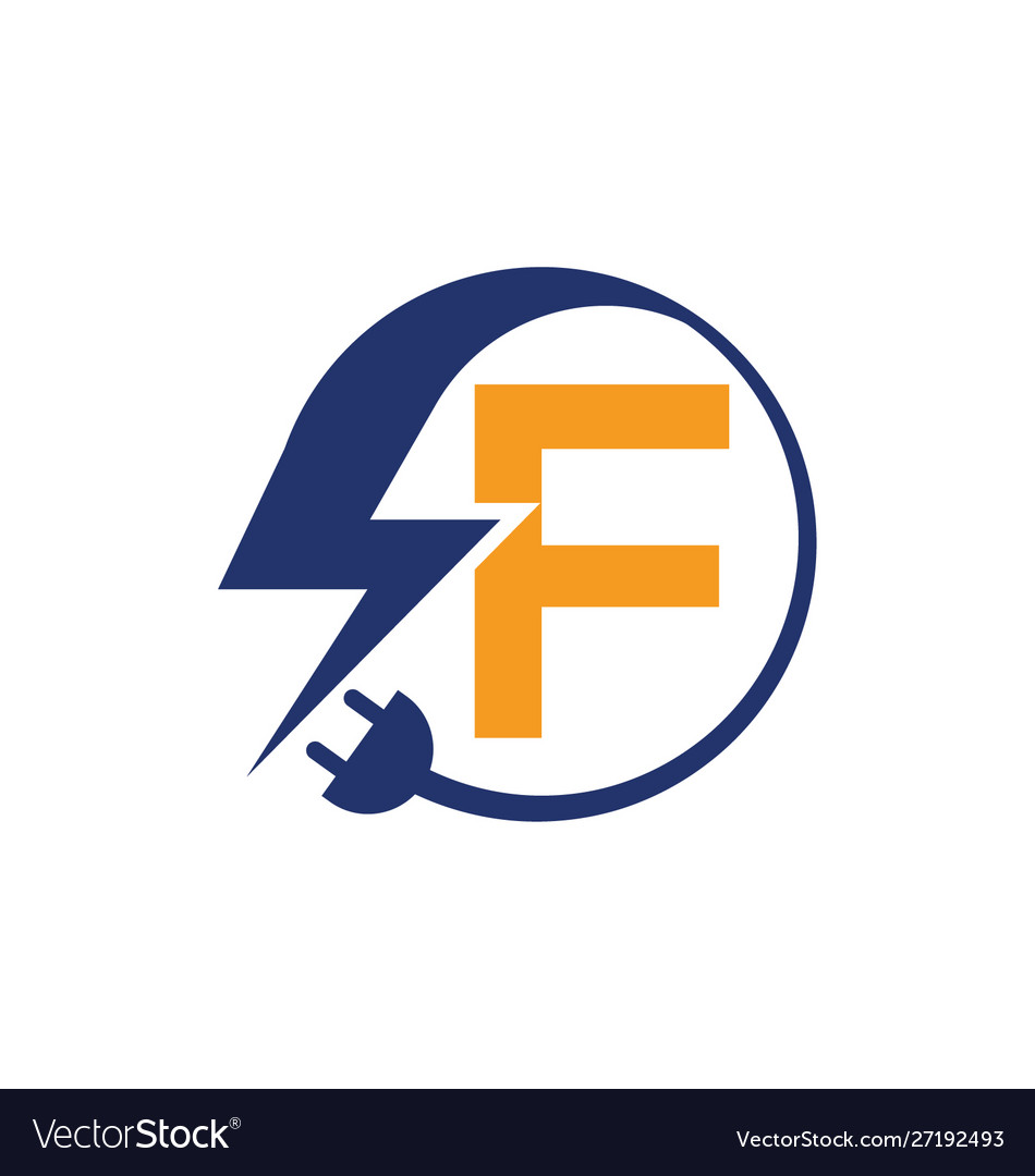 Electrical sign with letter f Royalty Free Vector Image