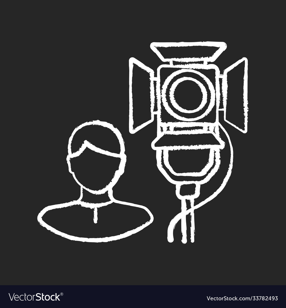 Lighting technician chalk white icon on black Vector Image