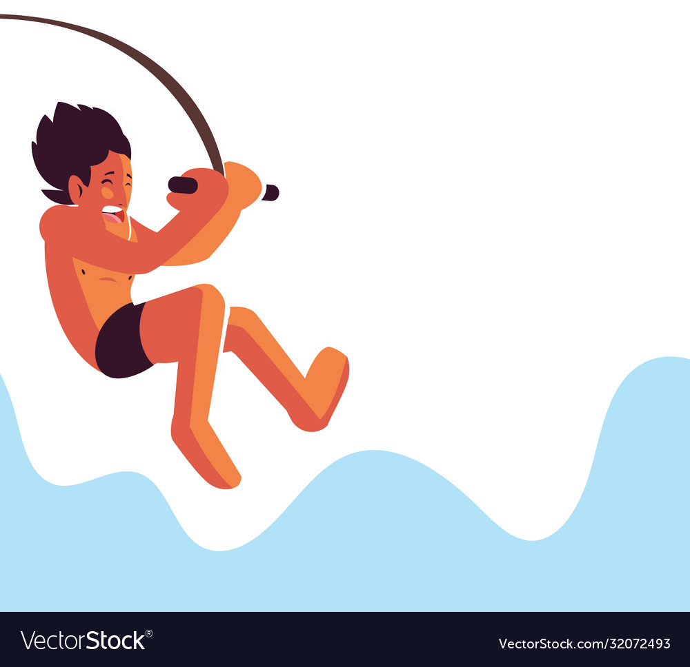 Man jumping into water Royalty Free Vector Image