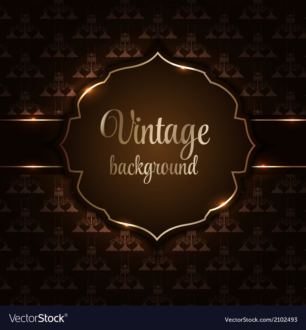 Vintage Background With Golden Frame Royalty Free Vector