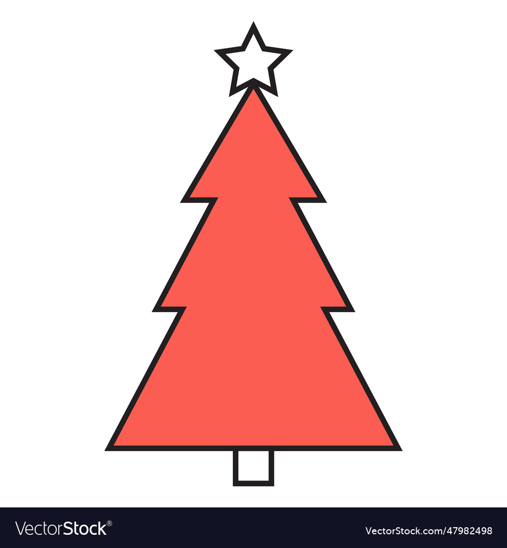 Christmas tree cartoon icon 53 Royalty Free Vector Image