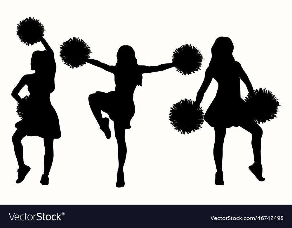 Hand Drawn Cheerleader Silhouette Royalty Free Vector Image 9800