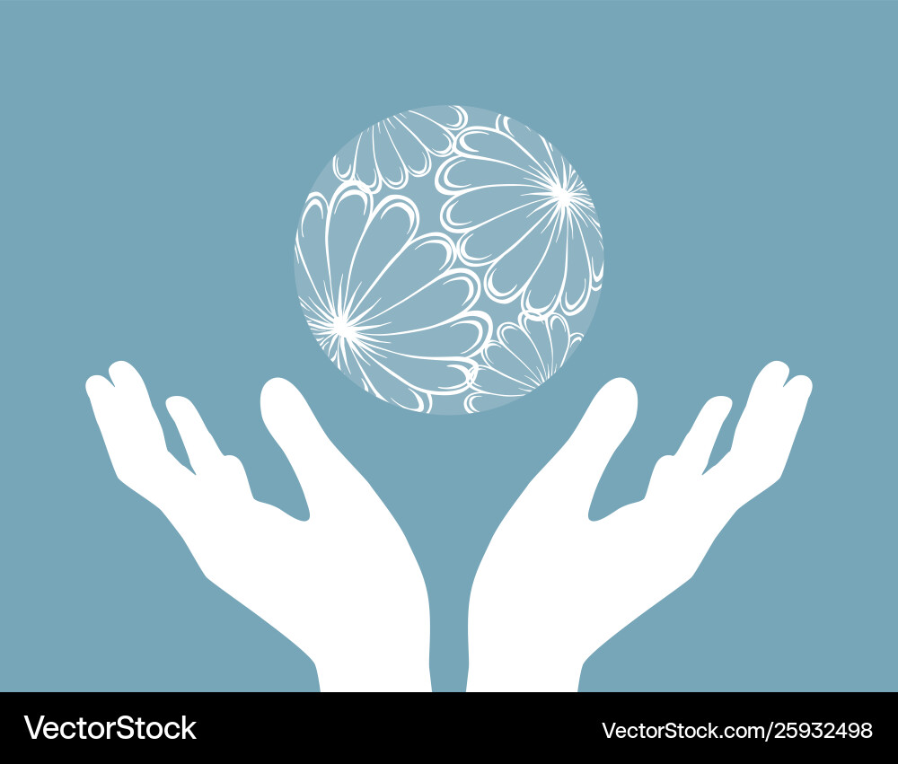Hands and globe Royalty Free Vector Image - VectorStock