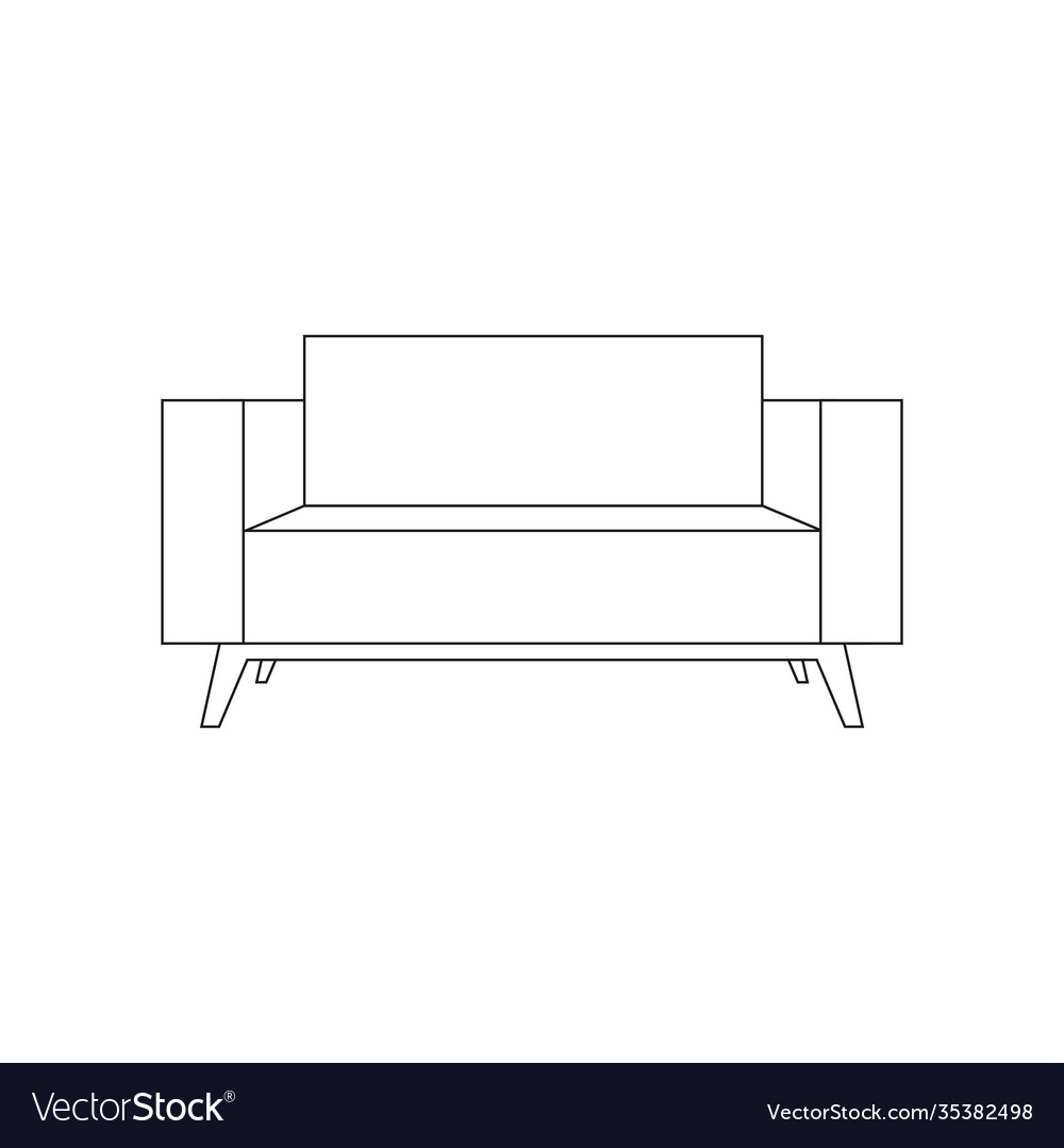 Isolated sofa draw Royalty Free Vector Image - VectorStock