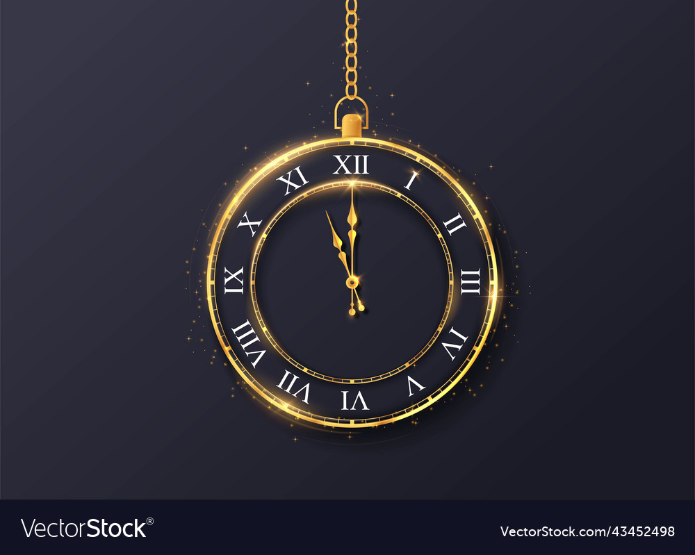 realistic-golden-clock-royalty-free-vector-image