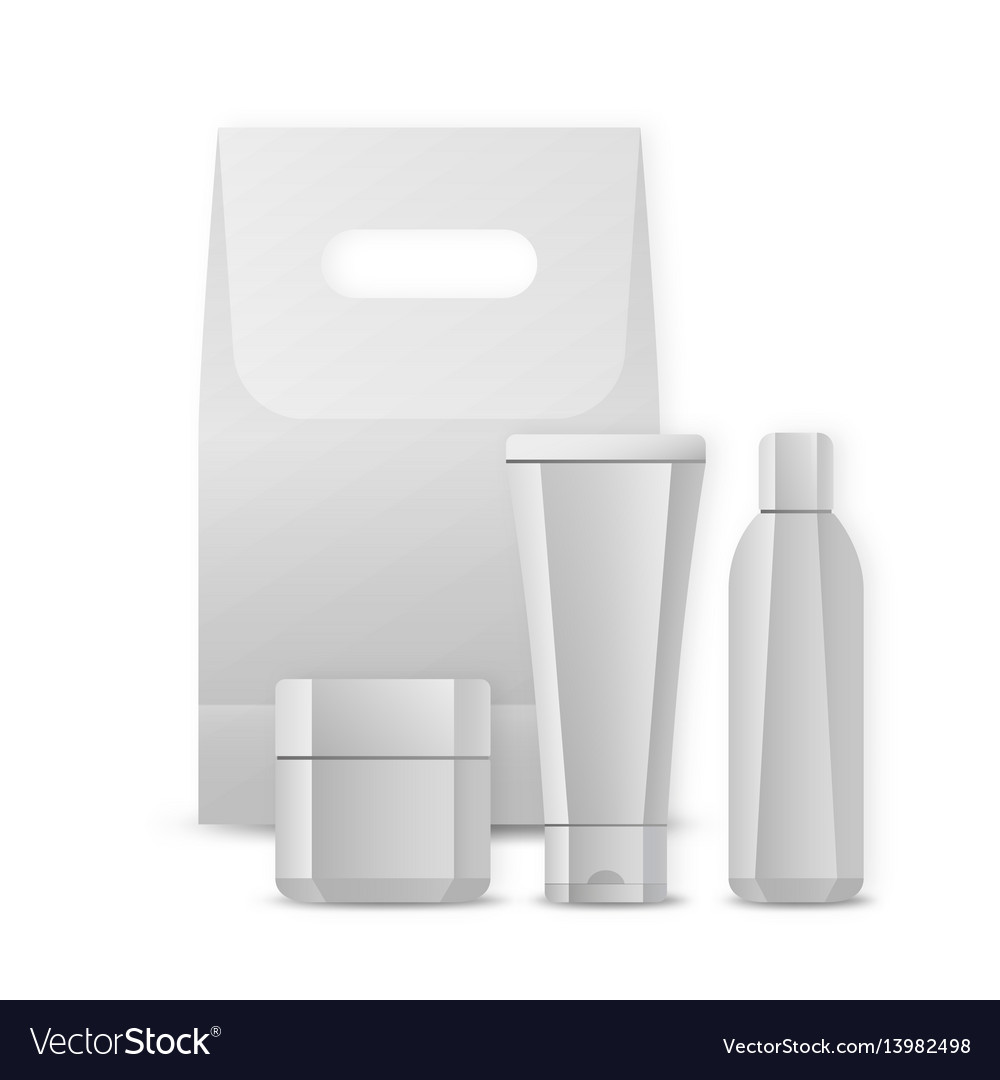 Set of blank package for cosmetic product isolated