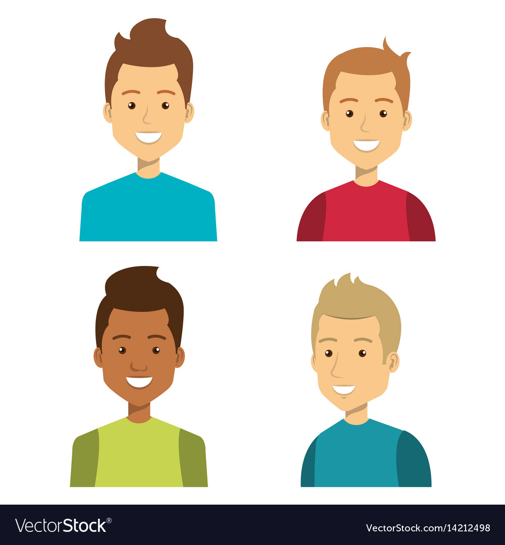 Young people style characters Royalty Free Vector Image