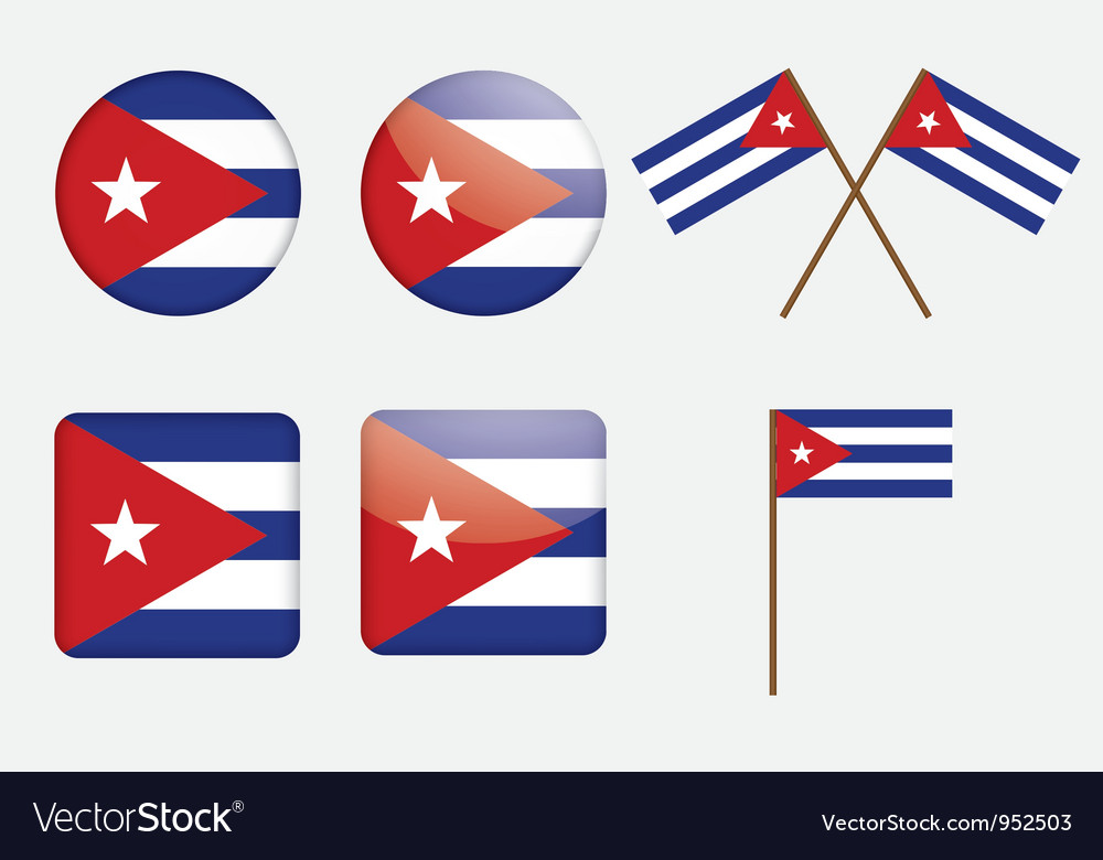 Badges with flag of cuba Royalty Free Vector Image