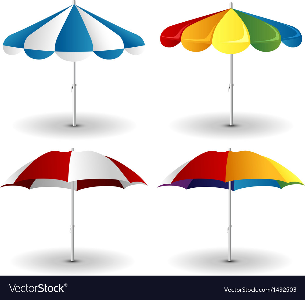 Beach Umbrella Set Royalty Free Vector Image Vectorstock Beach Umbrella Set Vector Image
