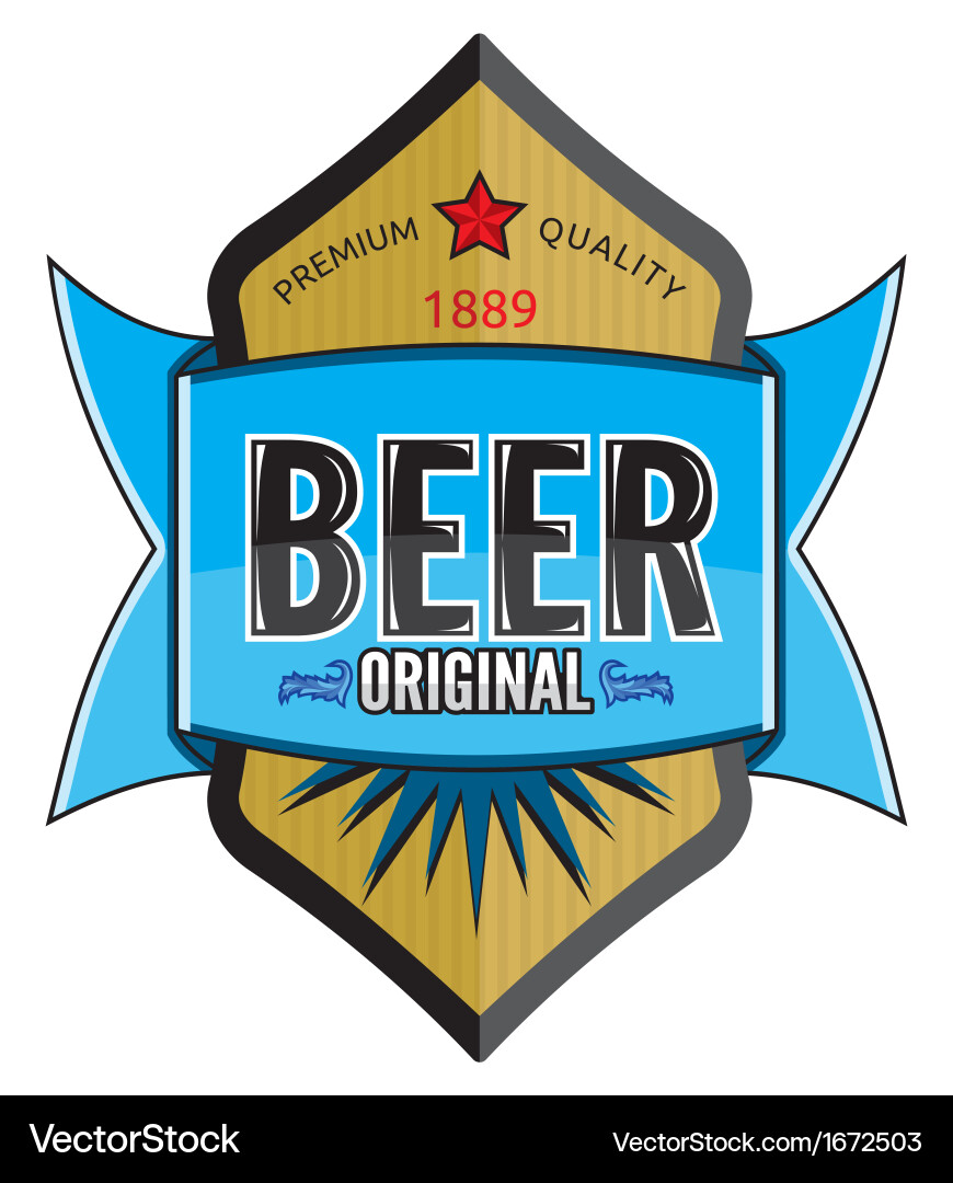 Beer label Royalty Free Vector Image - VectorStock