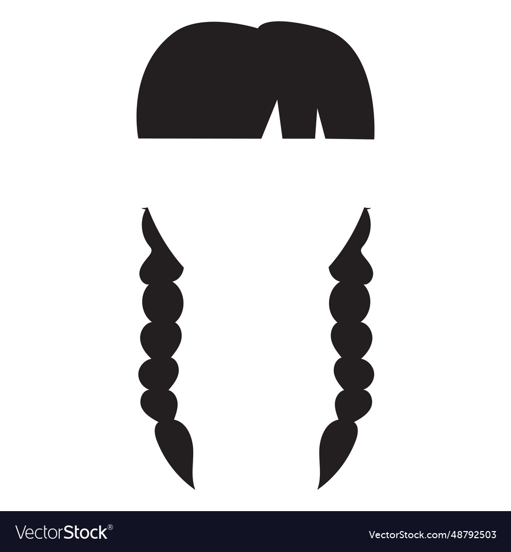 Double braids hair silhouette