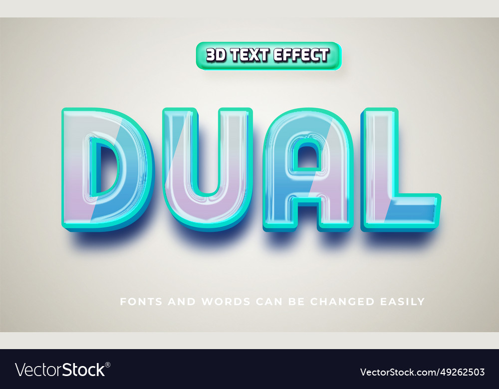 Dual color combo text effect style Royalty Free Vector Image