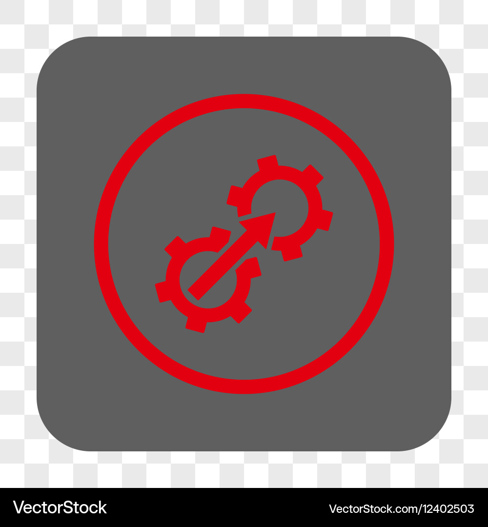 Gear integration rounded square button Royalty Free Vector