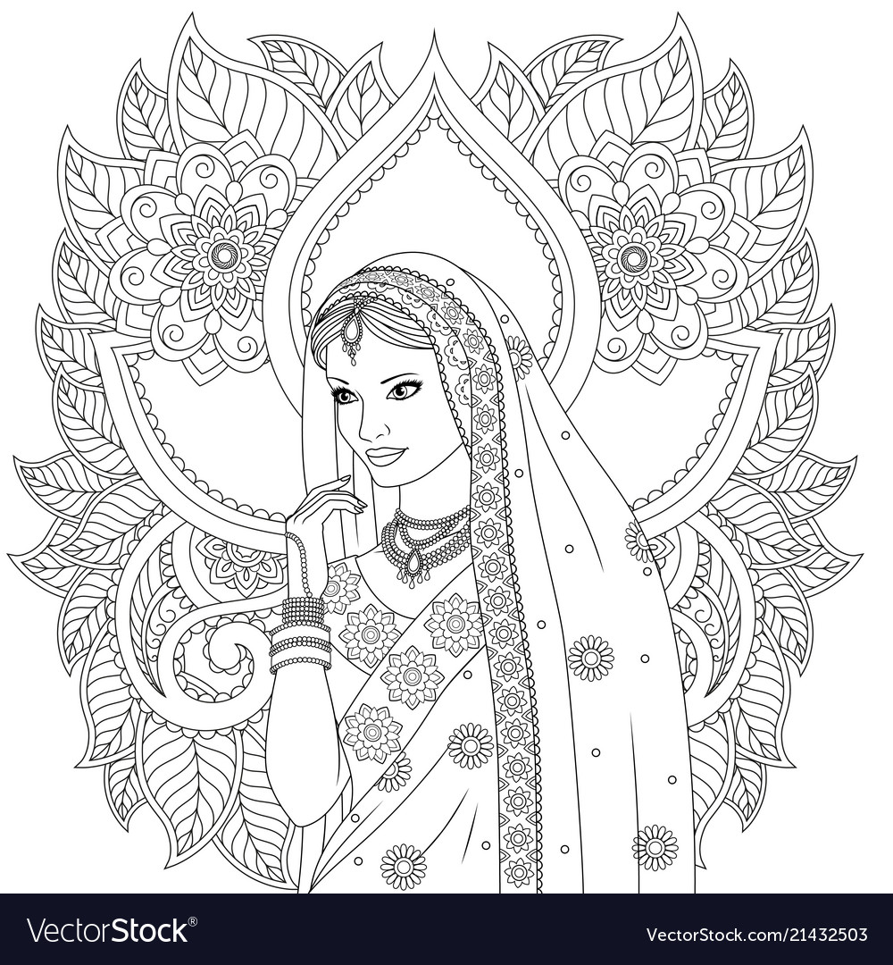 7400 Collections Indian Princess Coloring Pages  Latest Free