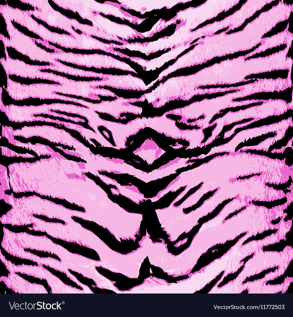Pink tiger seamless pattern animal design Vector Image