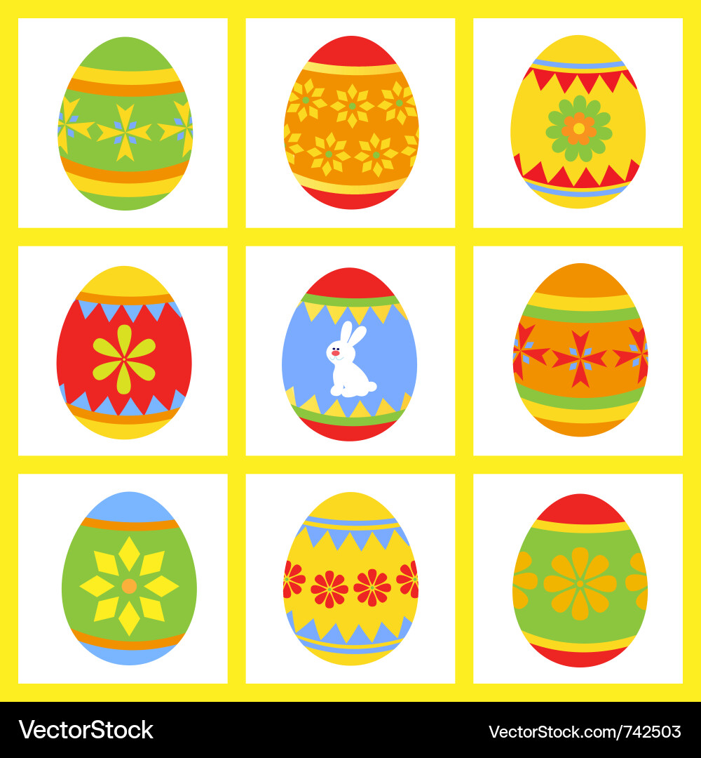 Set easter eggs Royalty Free Vector Image - VectorStock