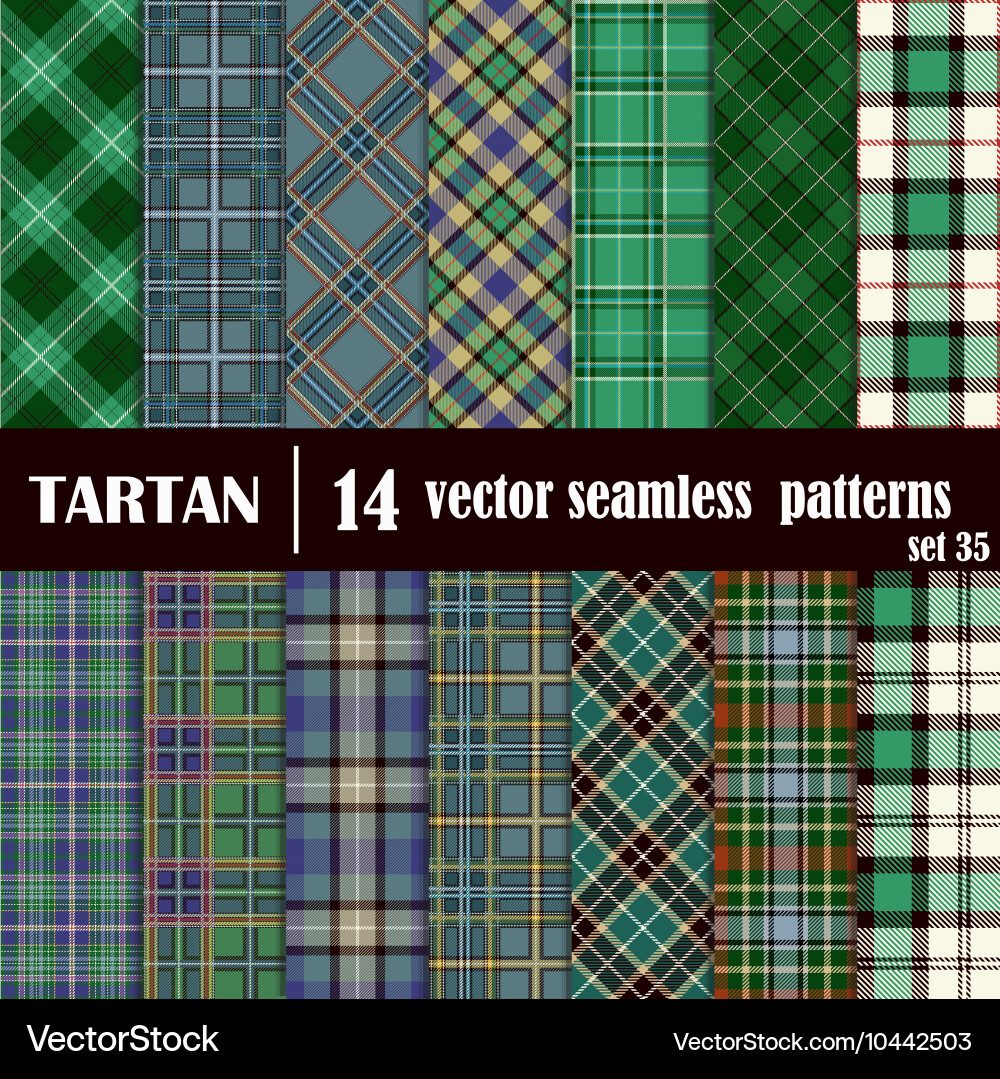 Set Tartan Seamless Pattern Royalty Free Vector Image