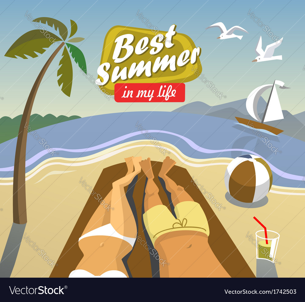 Summer Vacation Royalty Free Vector Image Vectorstock