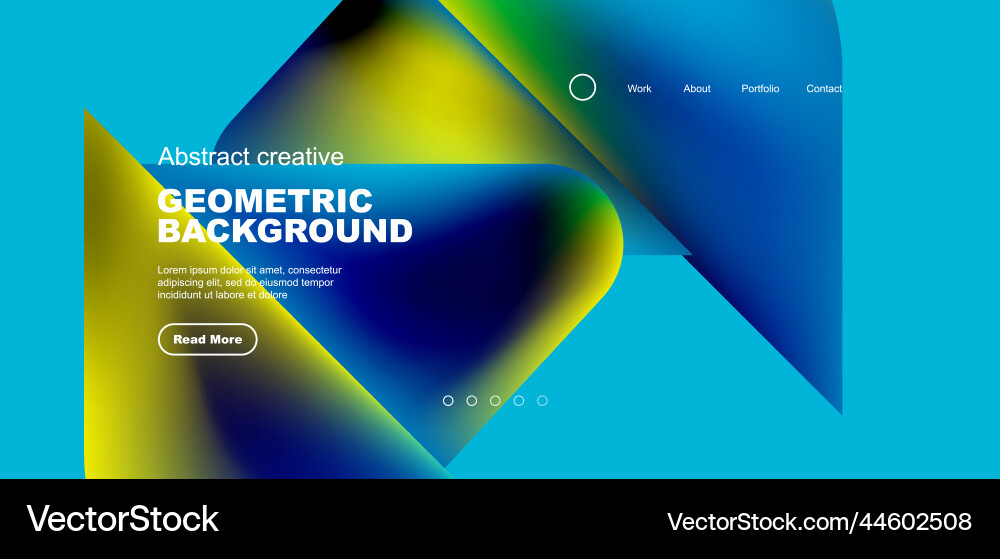 Geometric landing page background fluid colors Vector Image