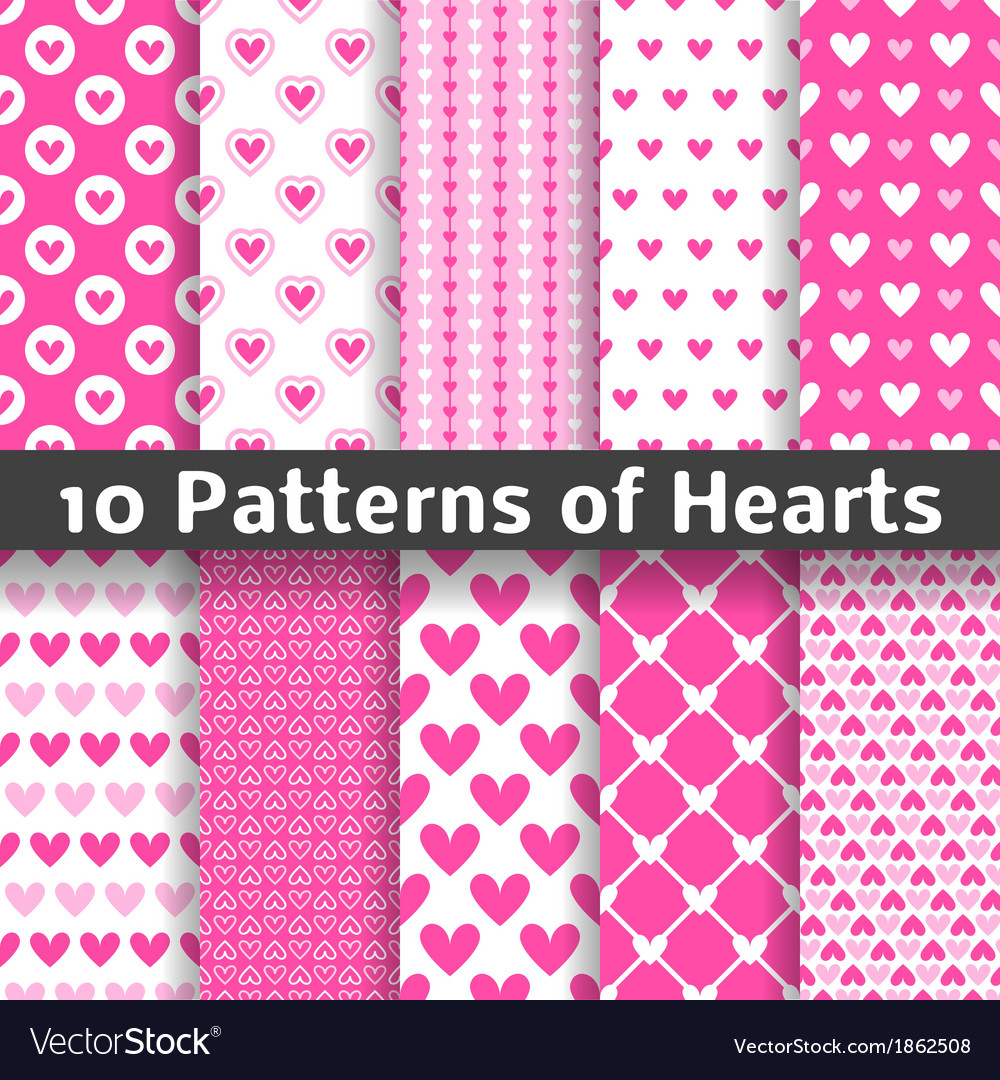 Heart shape seamless patterns tiling