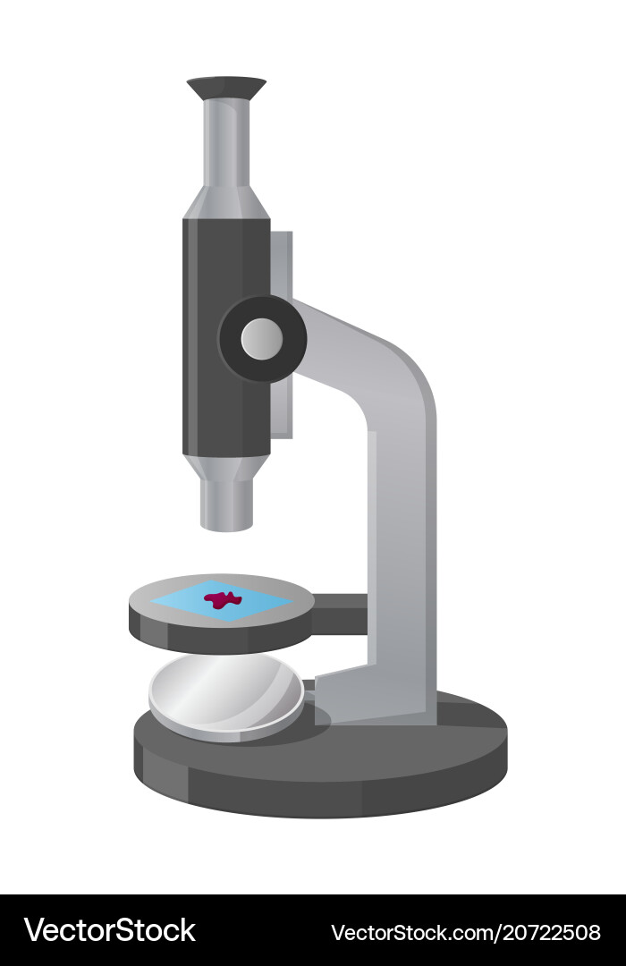 Camera Microscope Vector Microscope view from left isolated Royalty Free Vector Image