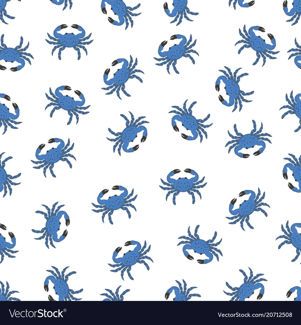 Pattern with blue crabs