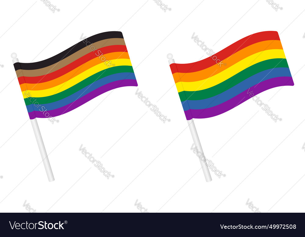 Rainbow pride flag symbol icon flat Royalty Free Vector