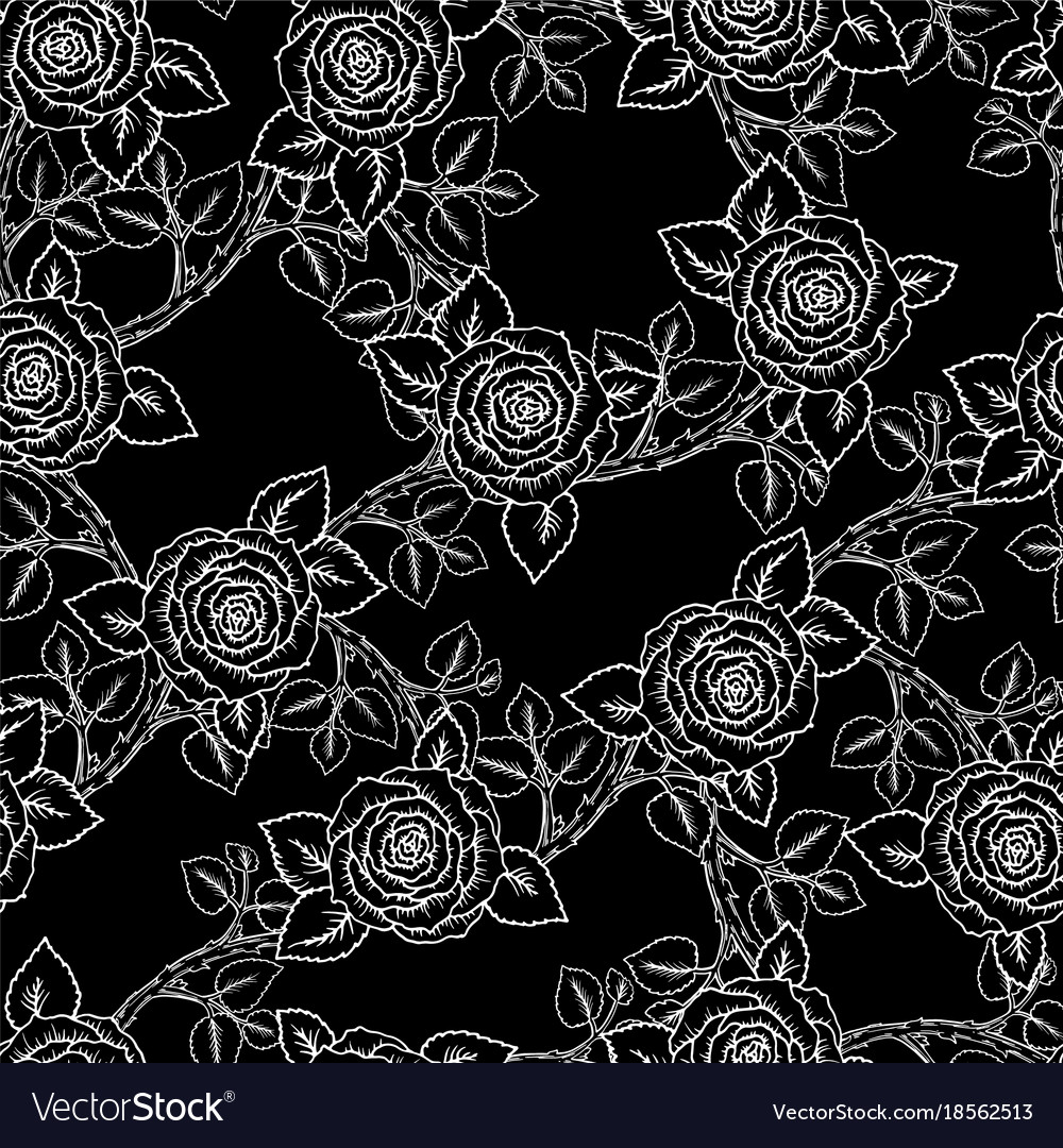 Beautiful black and white seamless pattern Vector Image