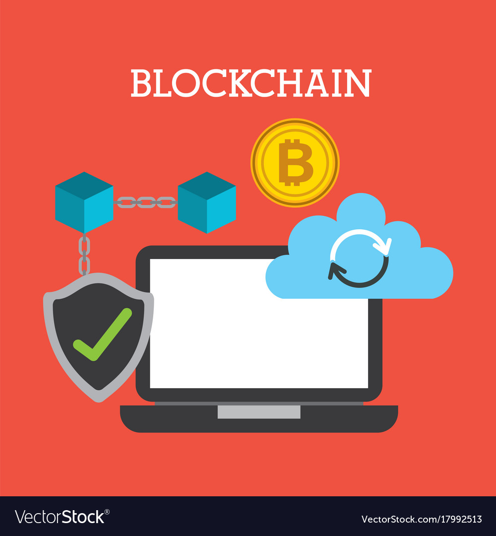Blockchain technology cloud computing storage Vector Image