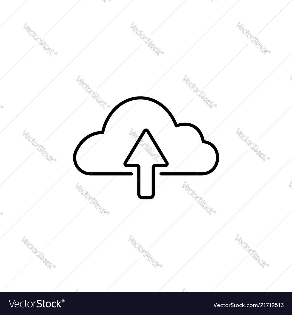 Cloud upload line icon black on white background Vector Image