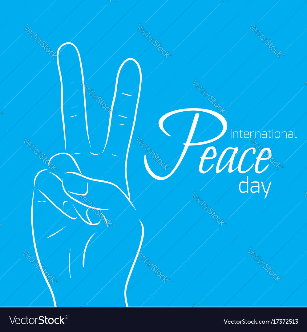 National day of peace outline gesture Royalty Free Vector