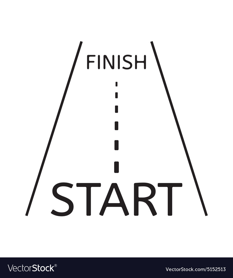 Road and start finish Royalty Free Vector Image