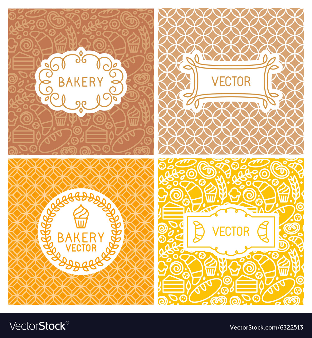 Set seamless backgrounds with frames and labels Vector Image