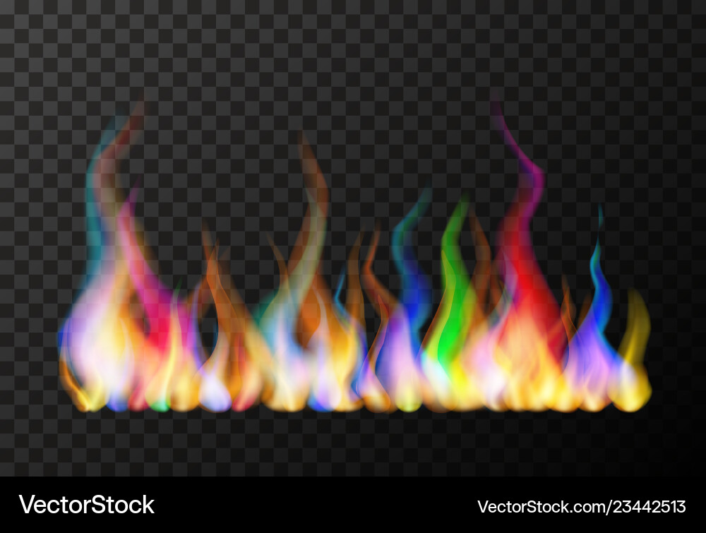 Wide bright colourful magic fire flame on Vector Image
