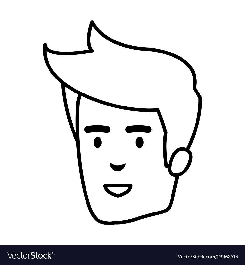 Young and casual man head character Royalty Free Vector