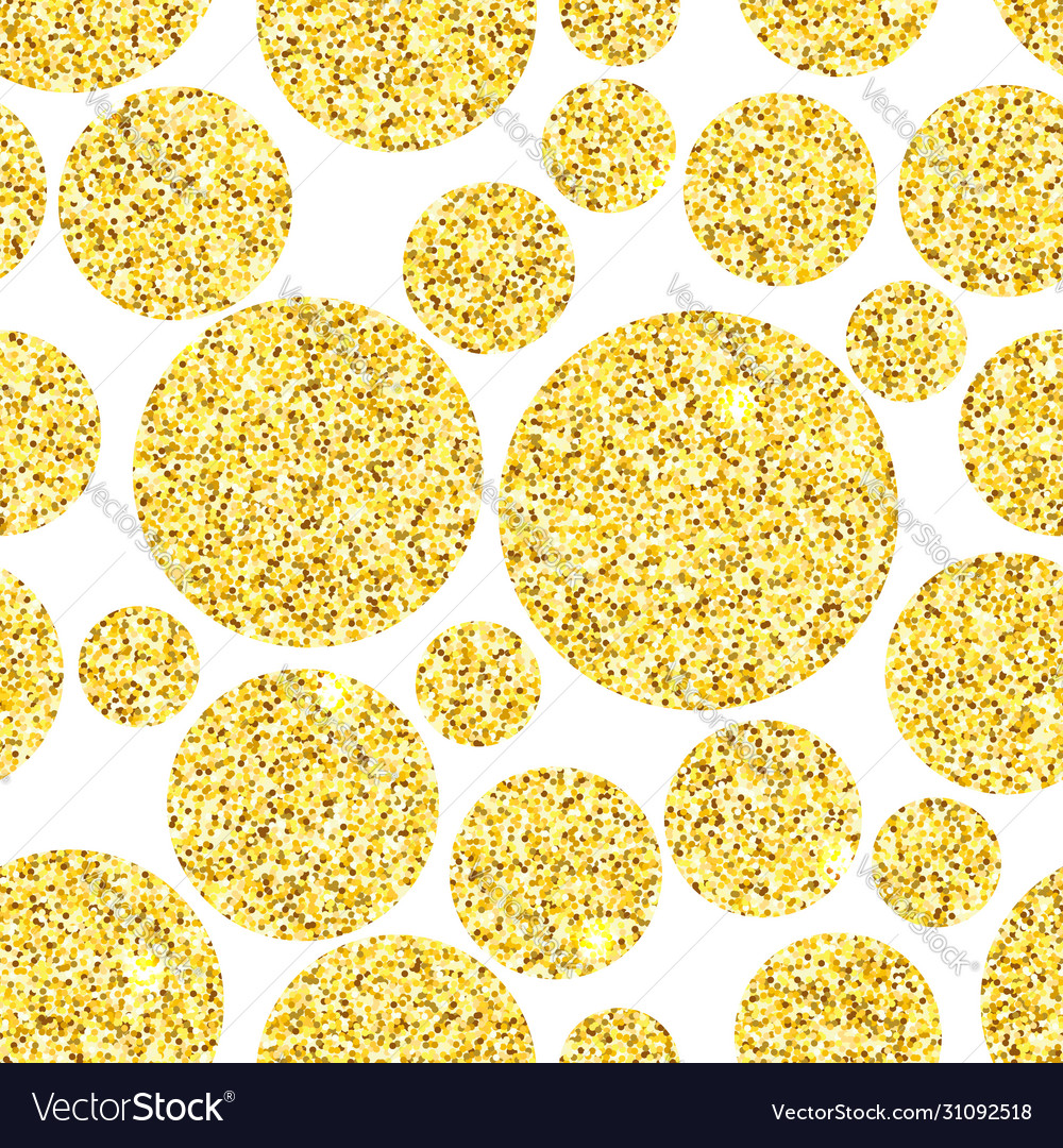 Gold glitter circles seamless pattern Royalty Free Vector