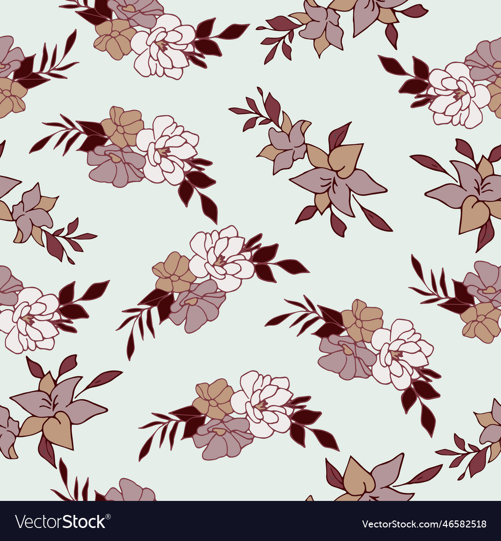 Seamless floral pattern on light background