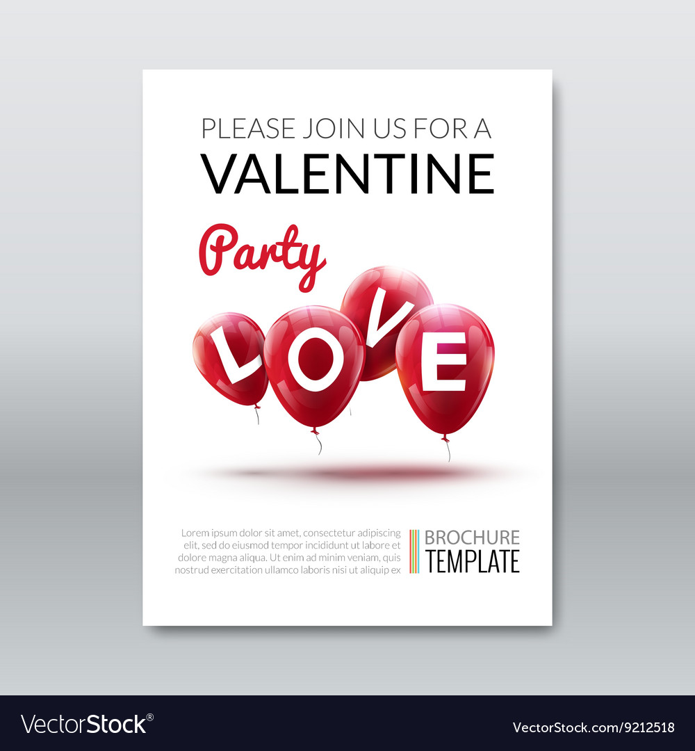 Template invitation valentine holiday Royalty Free Vector