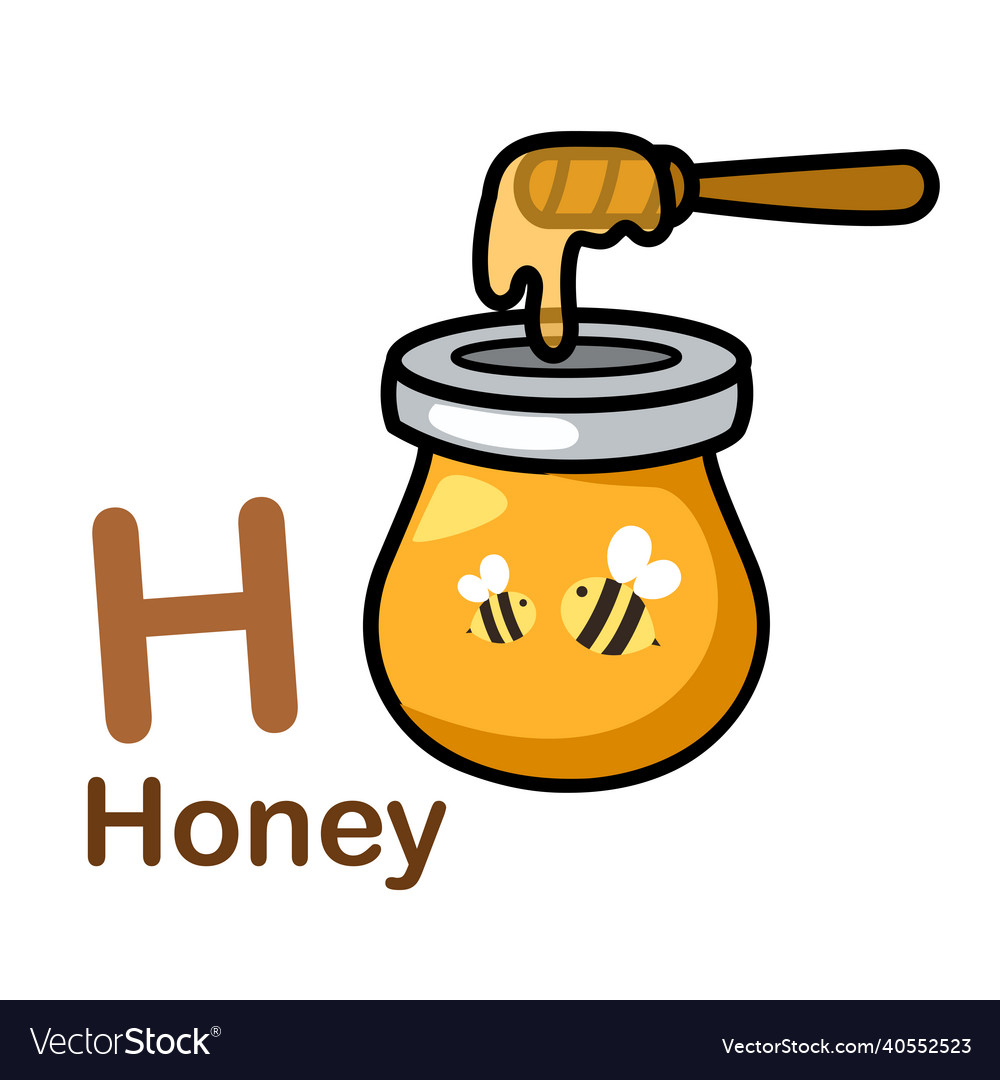 Alphabet letter hhoney Royalty Free Vector Image