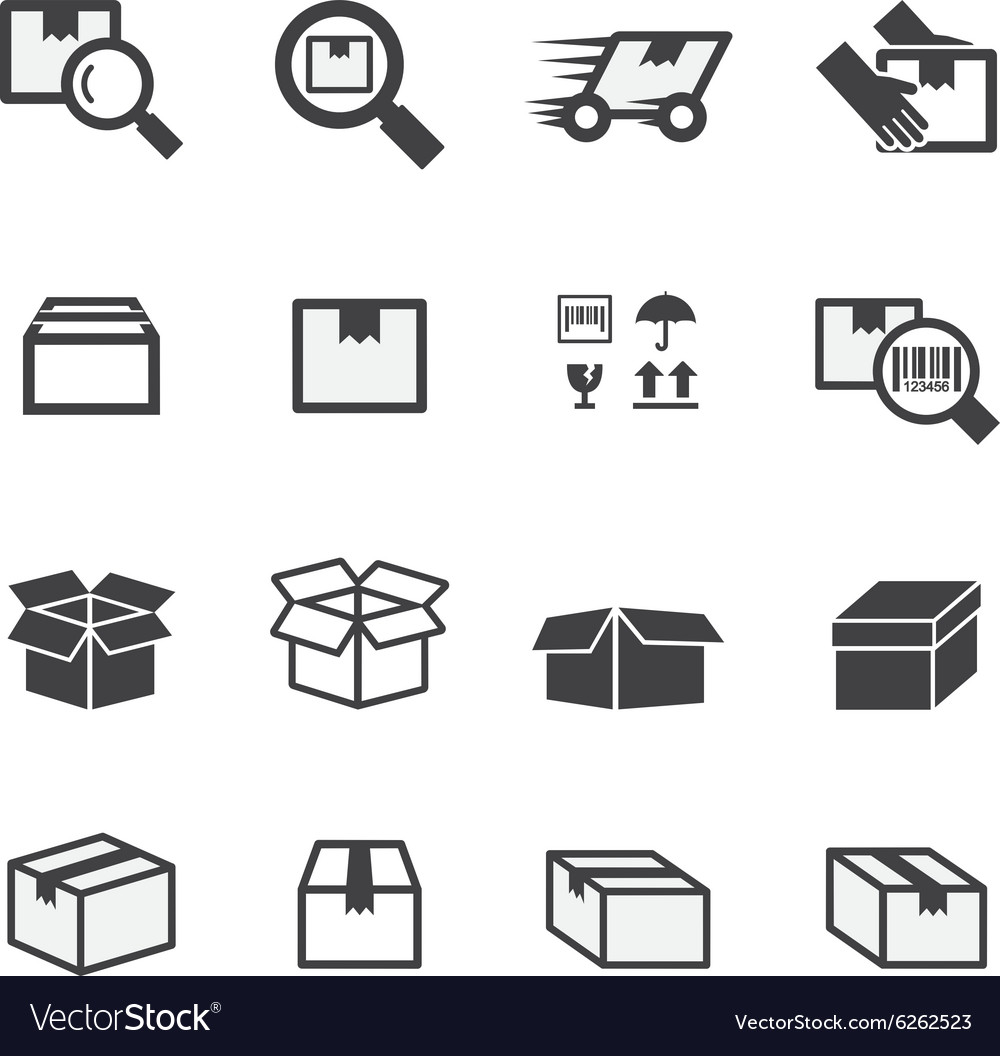 Box icon set Royalty Free Vector Image - VectorStock