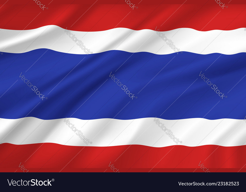 Thailand flag wavy realistic 3d bangkok symbol Vector Image