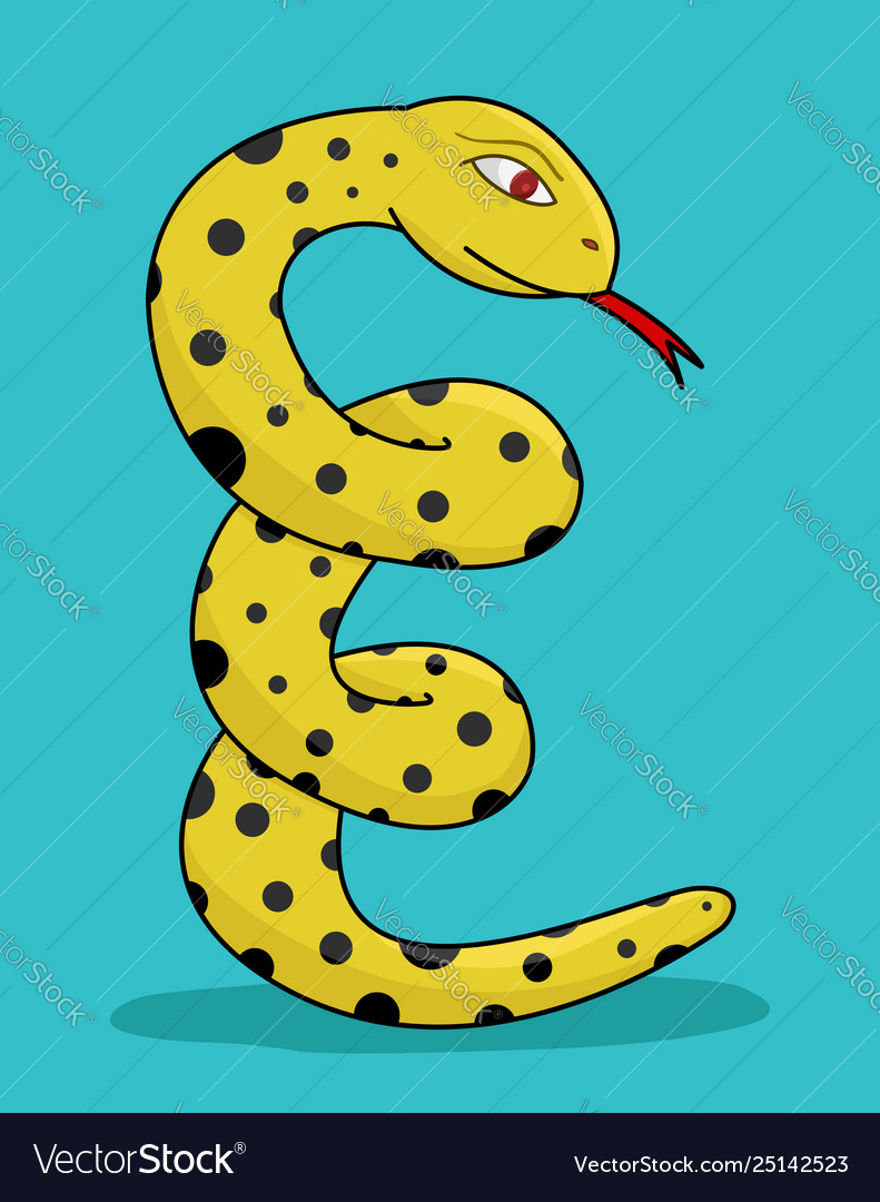 Yellow snake Royalty Free Vector Image - VectorStock