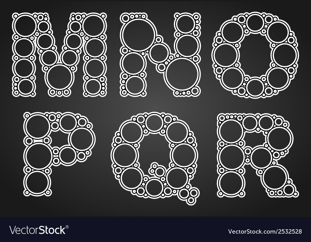 font design made of circles in the letters vector image letters in circles