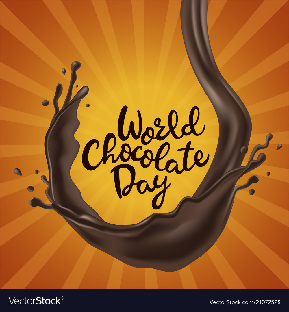 Happy chocolate day background with melted Vector Image