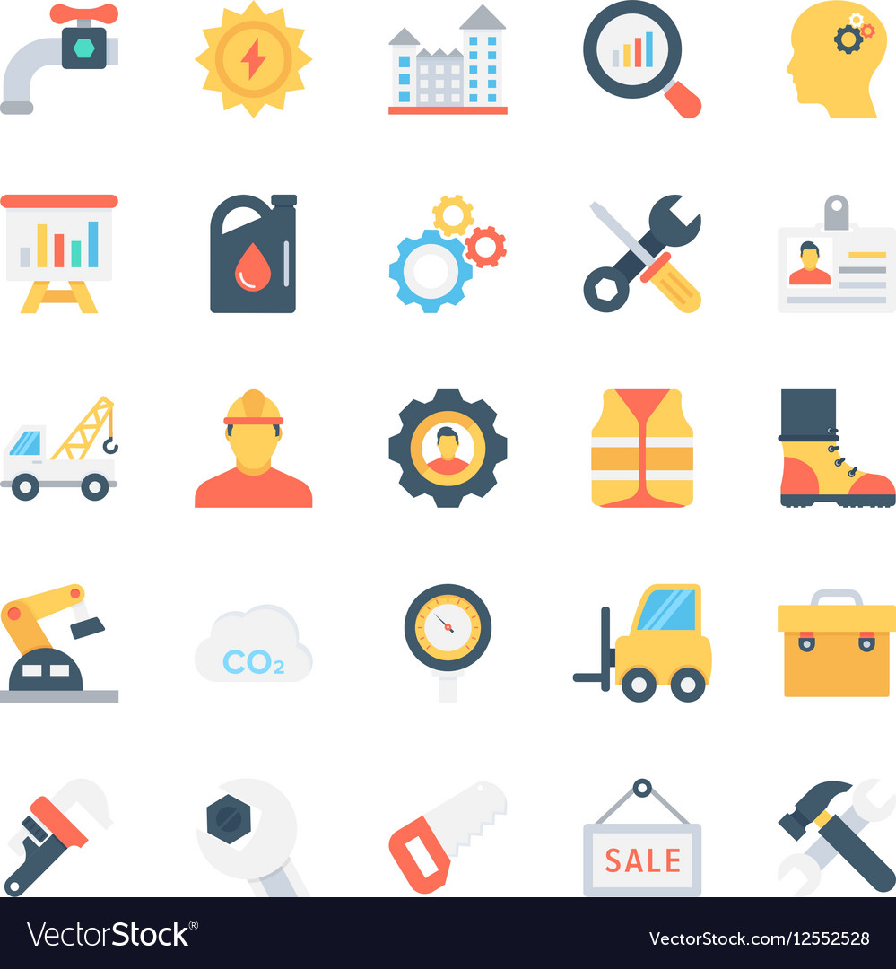 Industrial colored icons 2