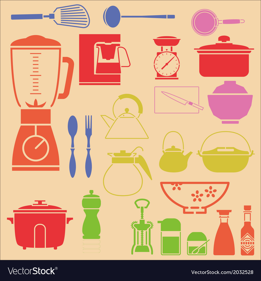 Kitchenset Royalty Free Vector Image - VectorStock