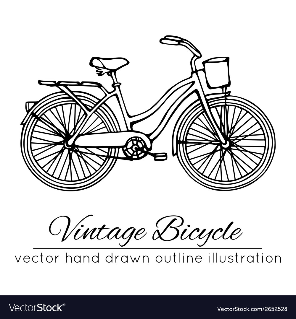 Download Outline vintage bicycle Royalty Free Vector Image