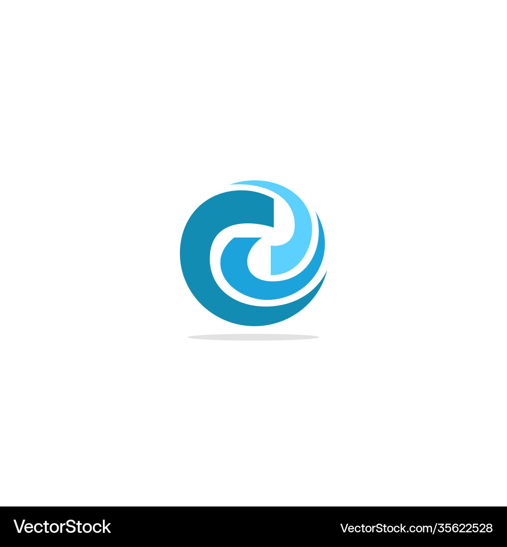 Round circle wave logo Royalty Free Vector Image