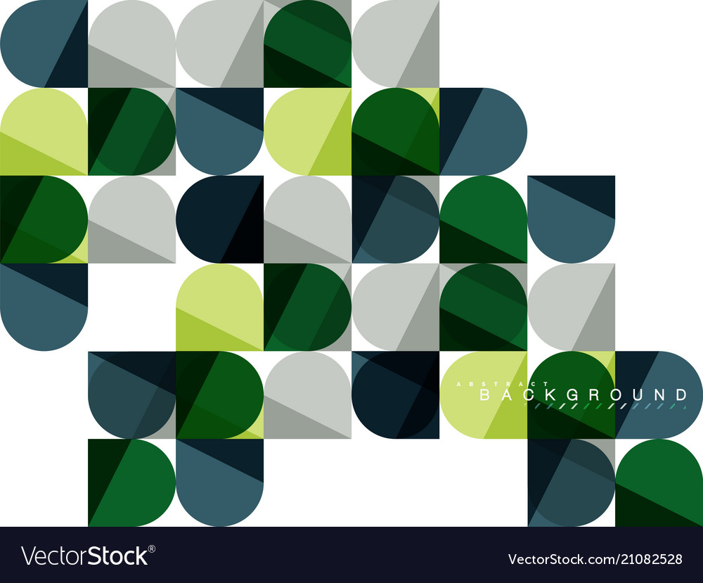 Round square geometric shapes on white tile Vector Image