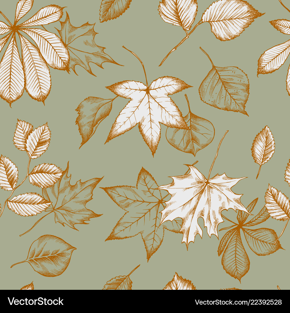 Seamless pattern of autumn pattern hand Royalty Free Vector